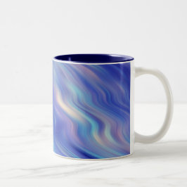 Caneca De Café Em Dois Tons Textura Azul de Glória
