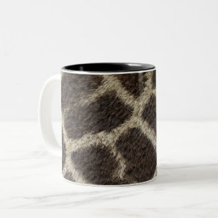 Caneca De Café Em Dois Tons textura da pele do animal girafa couro selvagem pa