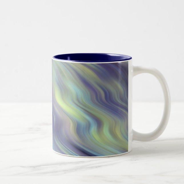 Caneca De Café Em Dois Tons Textura de Lavanda ondulada (Direita)