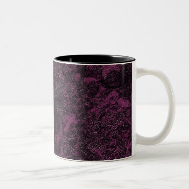 Caneca De Café Em Dois Tons Textura de Leather Burgundy (Direita)