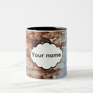 Caneca De Café Em Dois Tons Textura de pintura a descascar