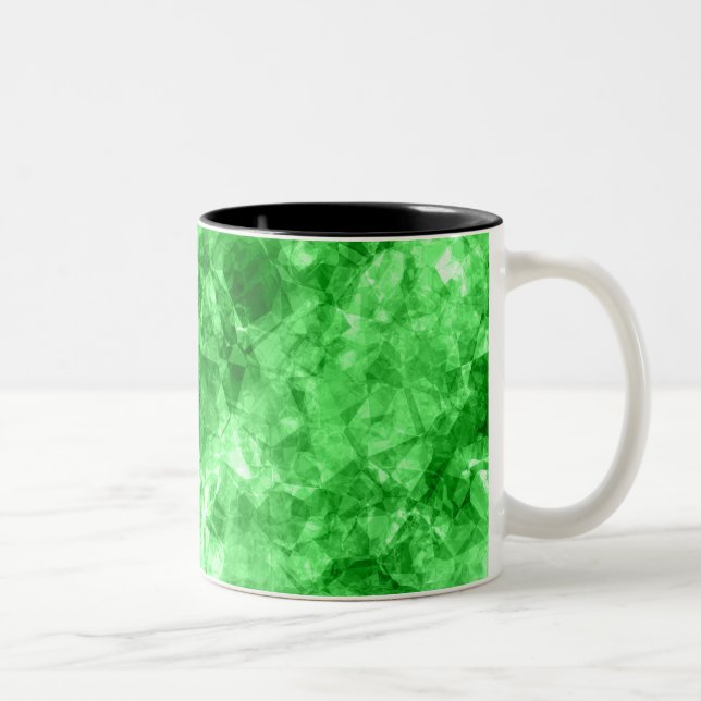 Caneca De Café Em Dois Tons Textura verde amassada (Direita)