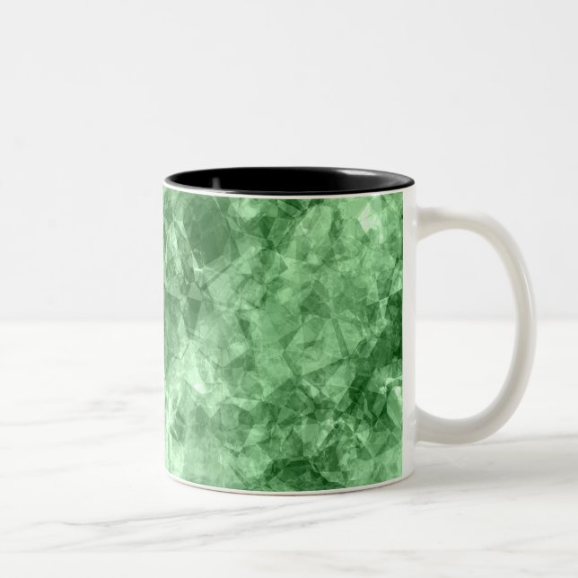 Caneca De Café Em Dois Tons Textura verde escura amassada (Direita)