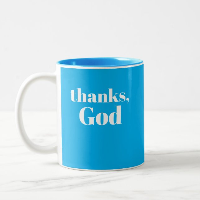 Caneca De Café Em Dois Tons Thanks, God / Thanks, Universe  (Esquerda)