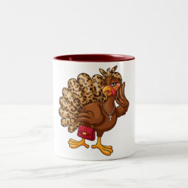 Caneca De Café Em Dois Tons Thanksgiving Turkey Leopard Autumn Cup Coquette