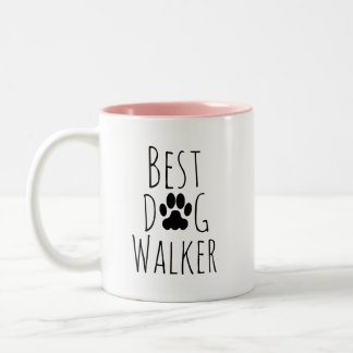 Caneca De Café Em Dois Tons The best dog walker ever.