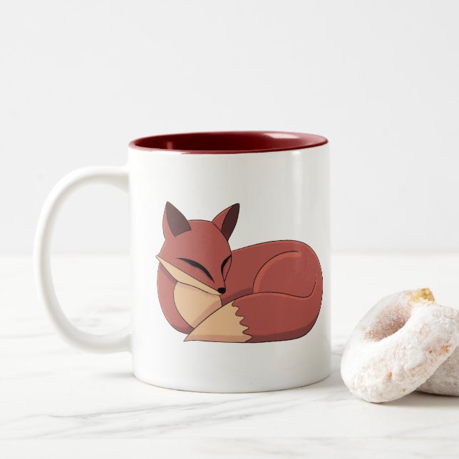 Caneca De Café Em Dois Tons The Fox (Com Donut)