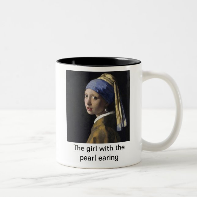 Caneca De Café Em Dois Tons The girl with pearl earing (Direita)
