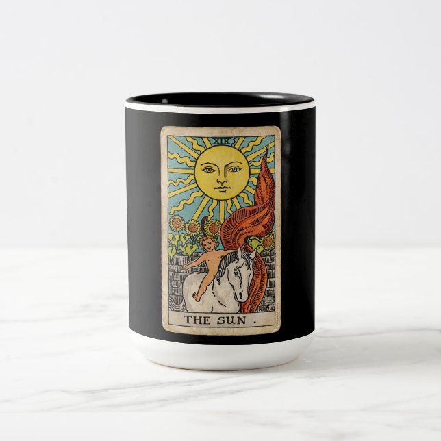 Caneca De Café Em Dois Tons The Sun Tarot (Centro)