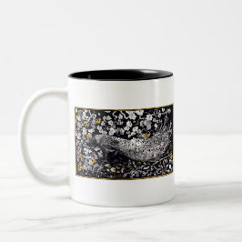 Caneca De Café Em Dois Tons Theo Van Hoytema Retro Peacock Clip Art Black and