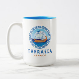 Caneca De Café Em Dois Tons Therasia, Grécia naval grego Design