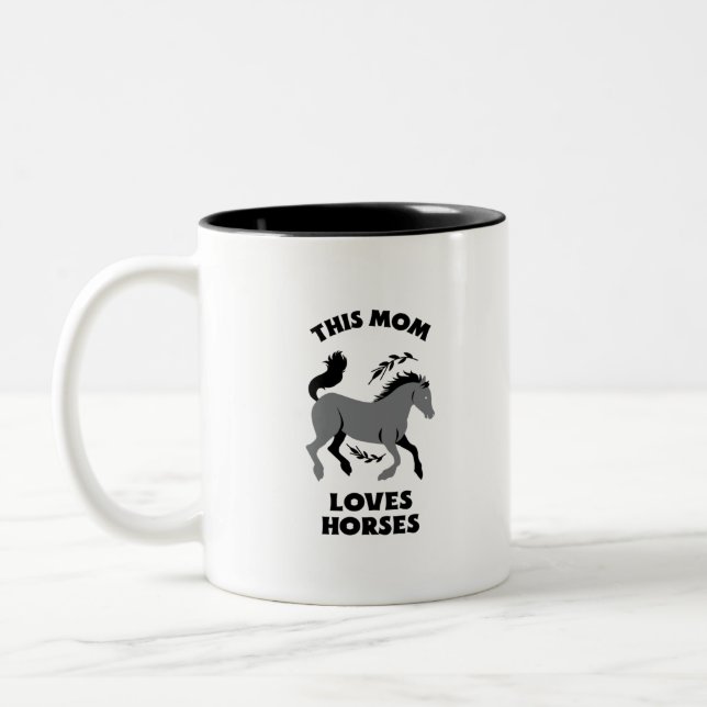 CANECA DE CAFÉ EM DOIS TONS THIS MOM LOVES HORSES (Esquerda)
