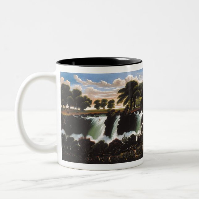 Caneca De Café Em Dois Tons Thomas Chambers Genesee Falls Rochester (Esquerda)