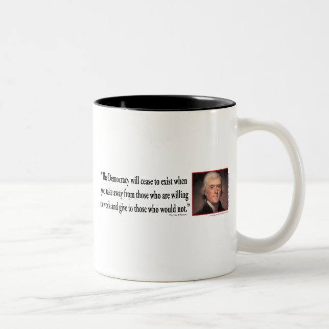 Caneca De Café Em Dois Tons Thomas Jefferson (Direita)
