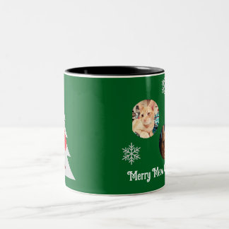 Caneca De Café Em Dois Tons Three Cats Photos, Personalized Christmas