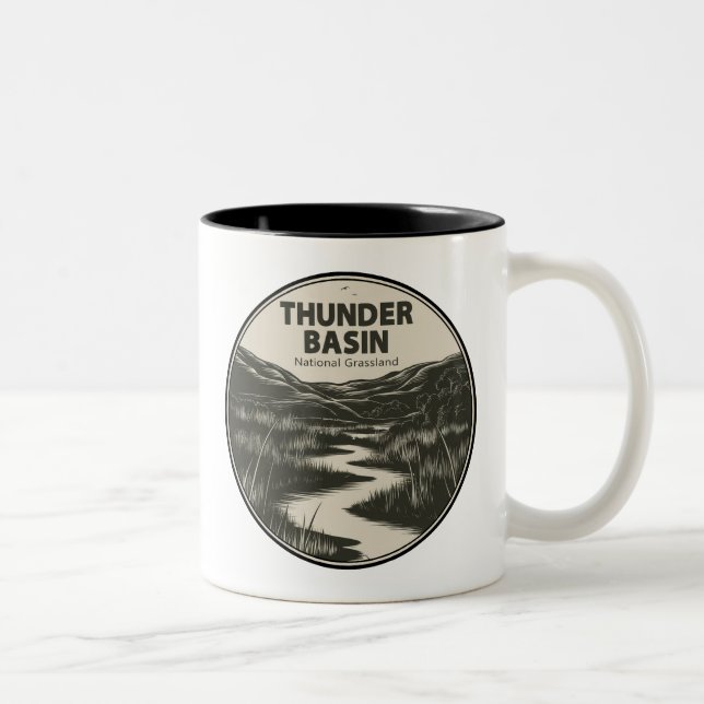 Caneca De Café Em Dois Tons Thunder Basin National Grassland Wyoming Stream (Direita)