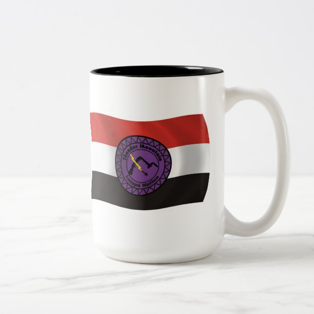 Caneca De Café Em Dois Tons Thunder Mountain Lenape Nag Flag (Direita)
