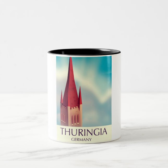 Caneca De Café Em Dois Tons Thuringia Germany poster de viagens (Centro)
