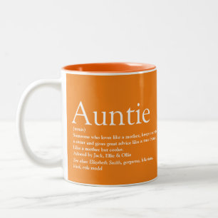 Caneca De Café Em Dois Tons Tia Divertida Moderna Legal Definição