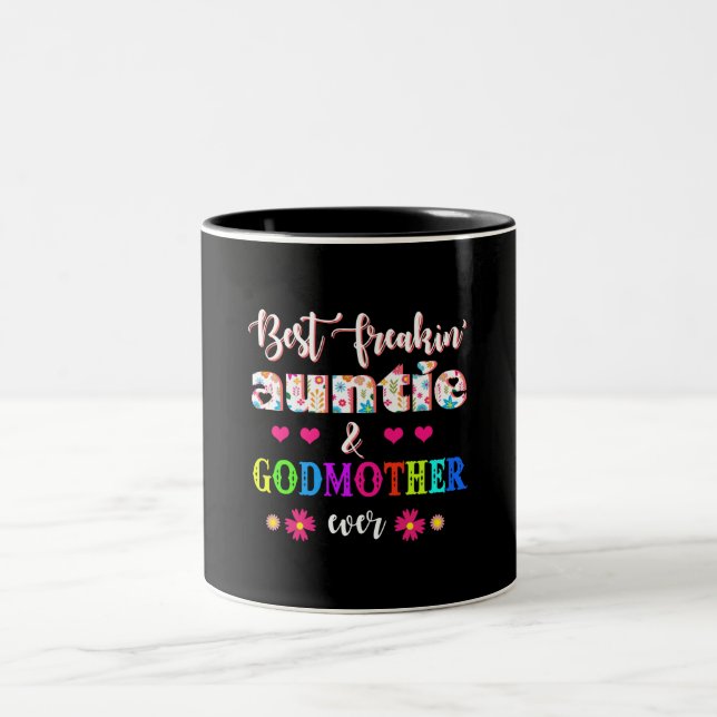 Caneca De Café Em Dois Tons Tia E Madrinha Da Flor Nunca (Centro)