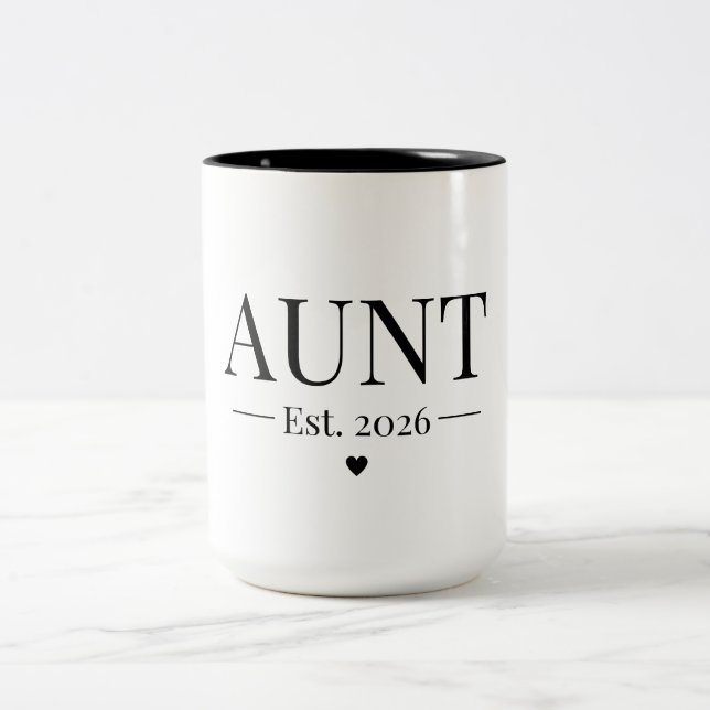 Caneca De Café Em Dois Tons Tia Estabelecida 2026 (Centro)