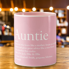 Caneca De Café Em Dois Tons Tia Melhor do Mundo, Definição de Tia Rosa
