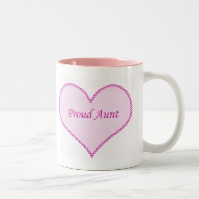 Caneca De Café Em Dois Tons Tia Orgulhosa Mug, Rosa (Direita)