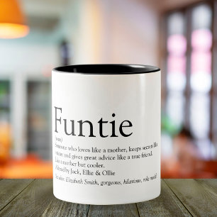Caneca De Café Em Dois Tons Tia, Tia, Tia Definição Diversão Moderna