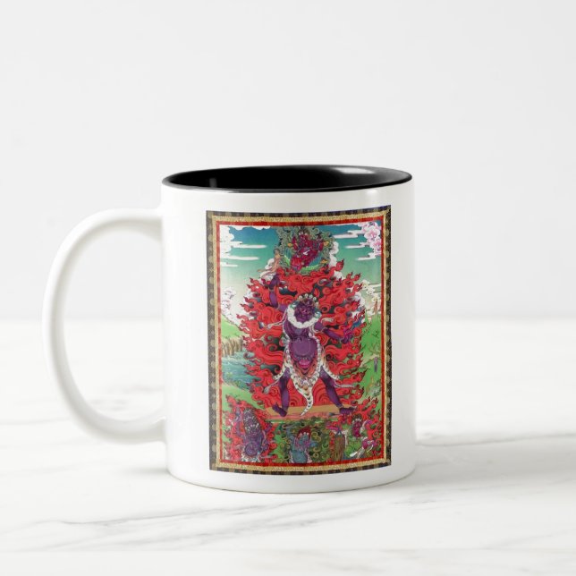 Caneca De Café Em Dois Tons Tibetan Thangka Ekajati Art (Esquerda)