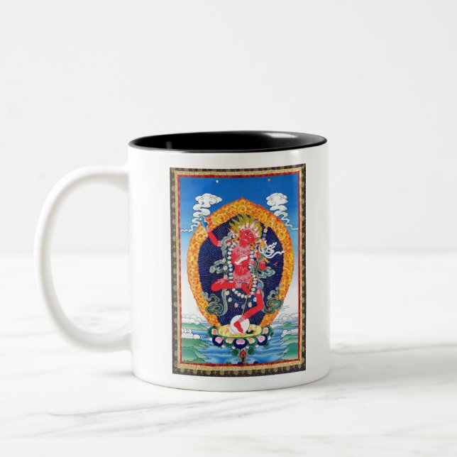 Caneca De Café Em Dois Tons Tibetano Thangka Vajravarahi (Esquerda)