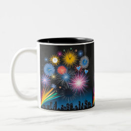 Caneca De Café Em Dois Tons Ticking Fireworks Mug