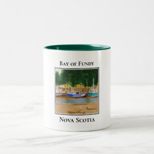 Caneca De Café Em Dois Tons Tidal Majestade do Fundy, Boats