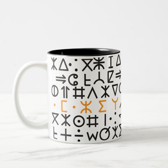 Caneca De Café Em Dois Tons Tifinagh (Esquerda)
