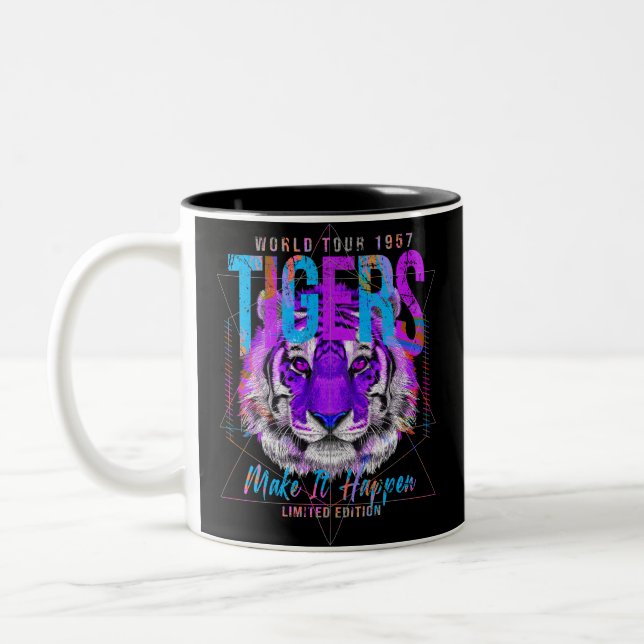 Caneca De Café Em Dois Tons Tiger Face Art (Esquerda)