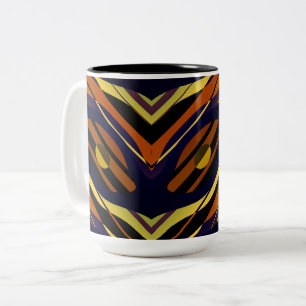 Caneca De Café Em Dois Tons Tiger Sunset Orange Black Yellow Blue Padrão