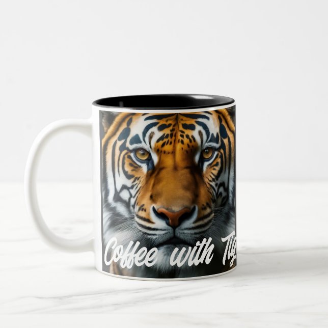 Caneca De Café Em Dois Tons Tigre (Esquerda)