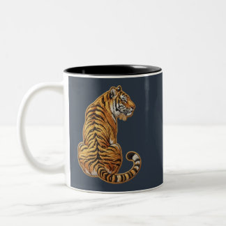 Caneca De Café Em Dois Tons tigre