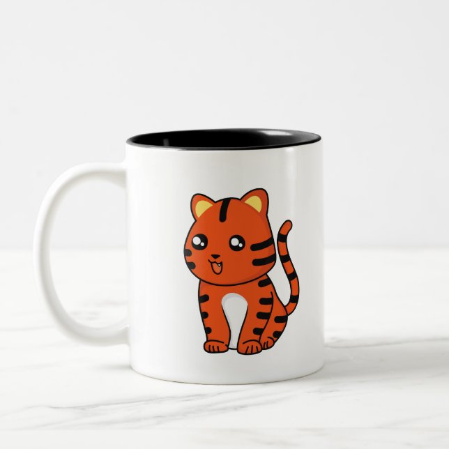 Caneca De Café Em Dois Tons Tigre (Esquerda)