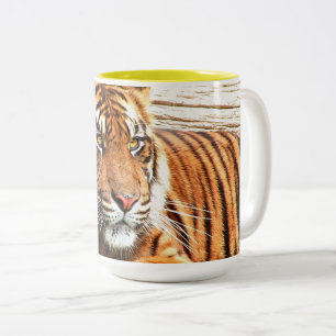Caneca De Café Em Dois Tons Tigre