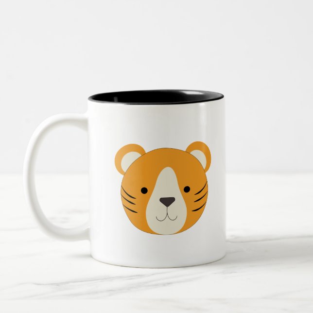 Caneca De Café Em Dois Tons Tigre Adorável (Esquerda)