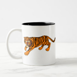 Caneca De Café Em Dois Tons Tigre Animal Raiva Raiva Raiva Raiva Mamão Grande