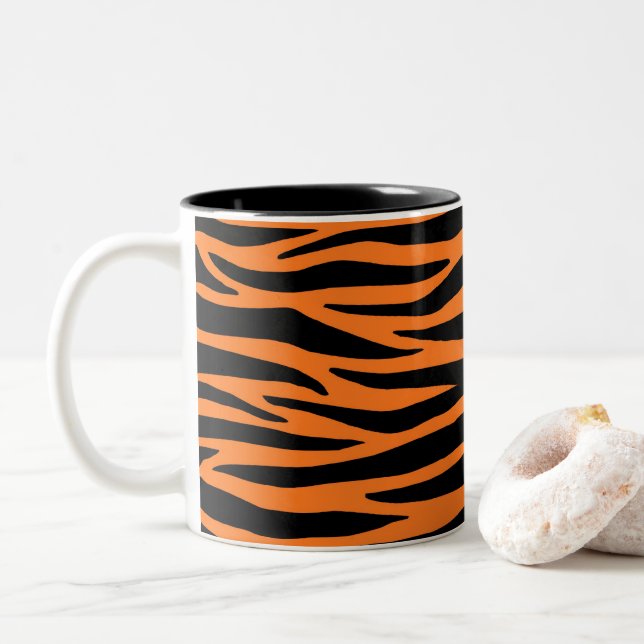 Caneca De Café Em Dois Tons Tigre Coffee Mug (Com Donut)