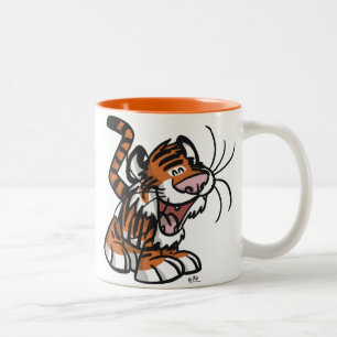 Caneca De Café Em Dois Tons Tigre de Tigre de Cartoon Bonito