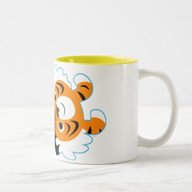 Caneca De Café Em Dois Tons Tigre de Tigre de Cartoon Fácil (Direita)