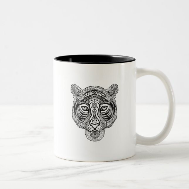 Caneca De Café Em Dois Tons Tigre do estilo (Direita)