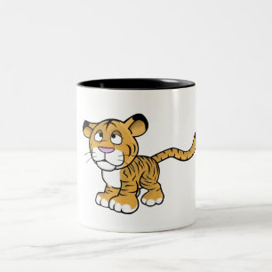 Caneca De Café Em Dois Tons tigre dos desenhos animados