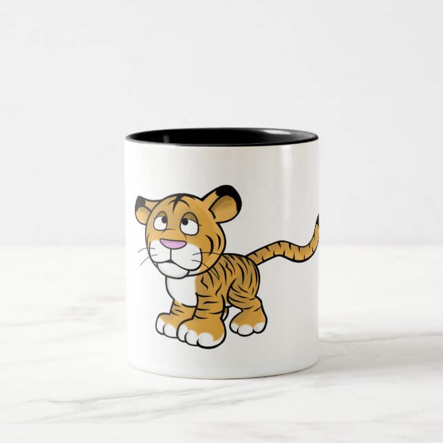 Caneca De Café Em Dois Tons tigre dos desenhos animados (Centro)