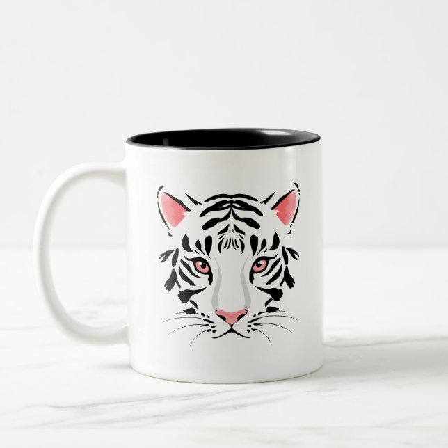 Caneca De Café Em Dois Tons tigre fofo (Esquerda)