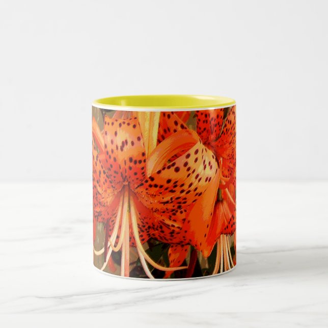 Caneca De Café Em Dois Tons 'Tigre Lily (Centro)