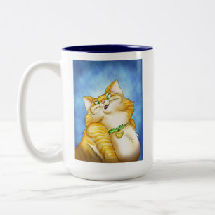 Caneca De Café Em Dois Tons Tigre o gato feliz